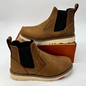 BRUNT Ohman 6" Work Boots Mens Sz 9.5 Soft Toe Water Resistant Leather Brown NEW